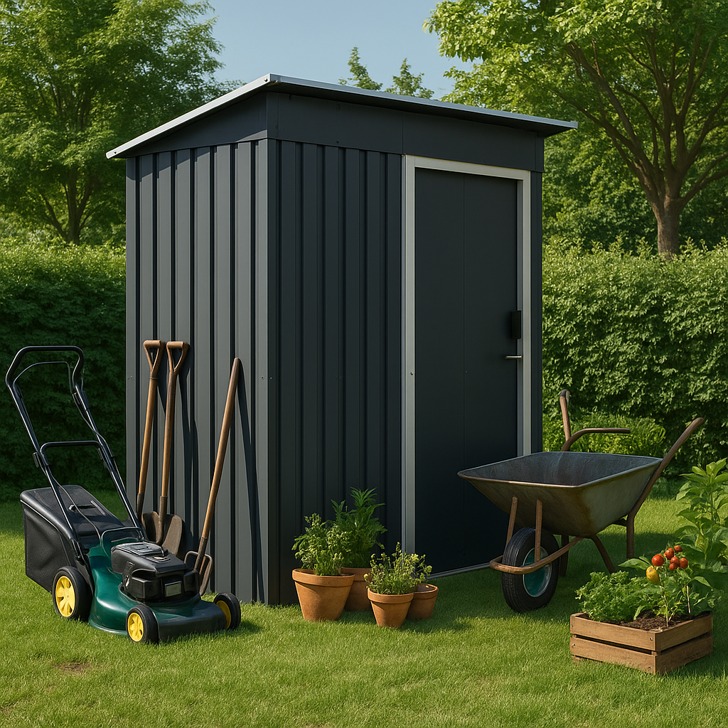 Bodega de Jardín Negra 181x162x86 cm Homeclaf