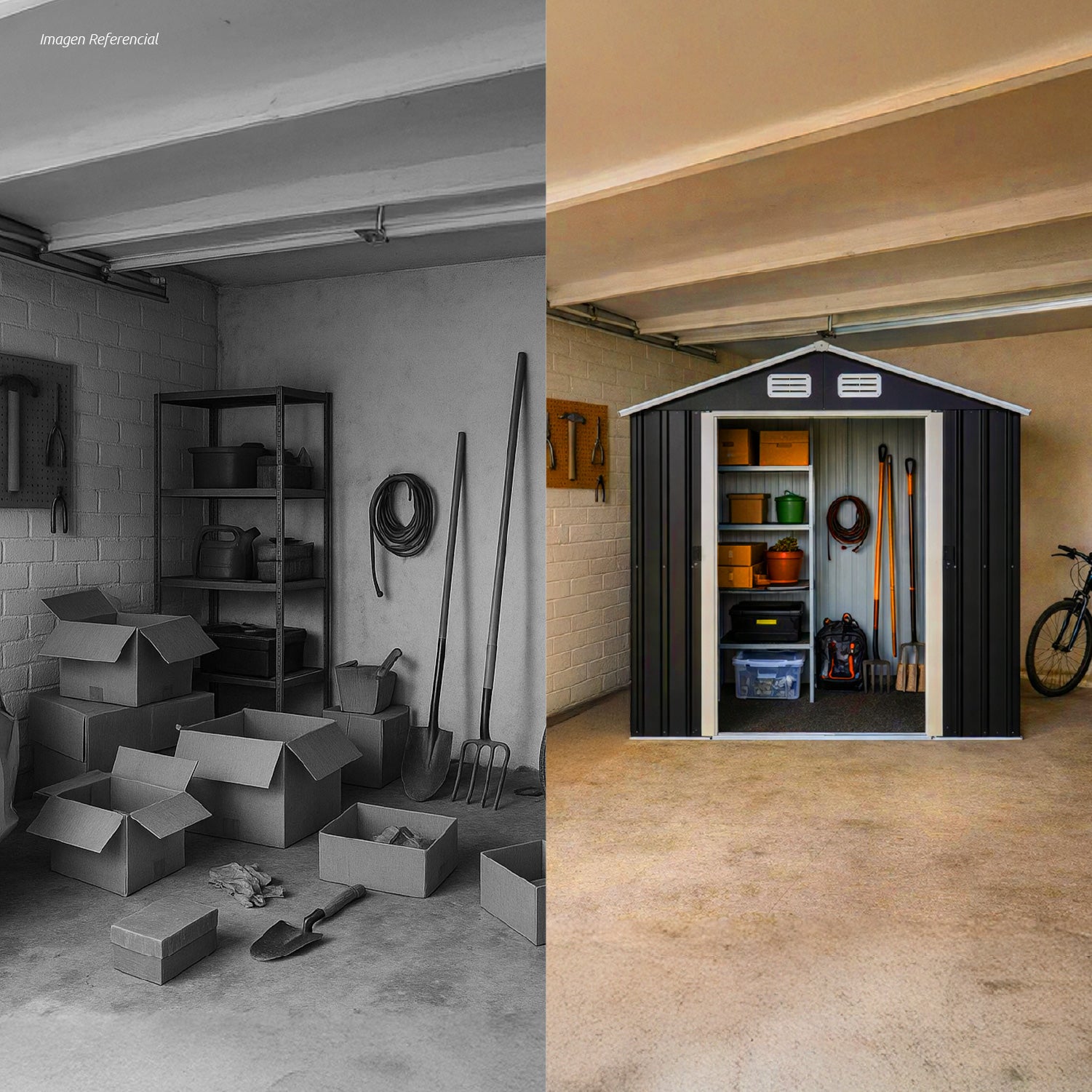 Bodega de Jardín Negra 195x195x125 cm