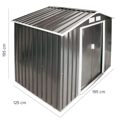 Bodega De Jardín Garage Gris 195x195x125 cm Homeclaf