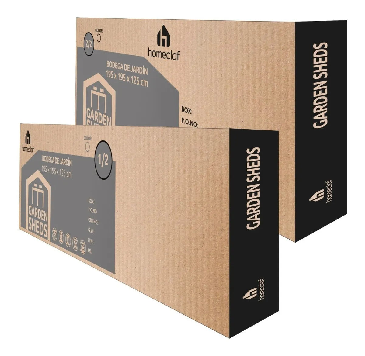 Bodega De Jardín Garage Gris 195x195x125 cm Homeclaf
