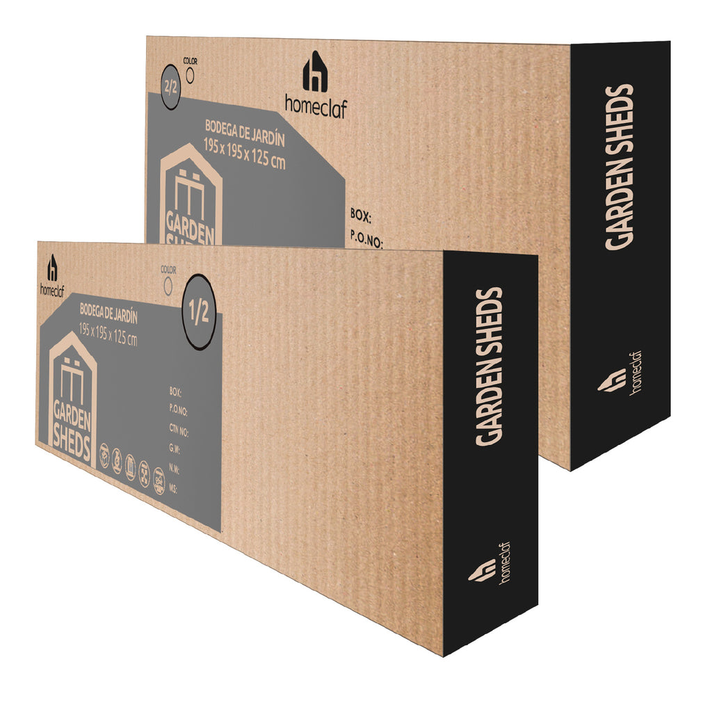 Bodega De Jardín Garage Gris 195x195x125 cm Homeclaf