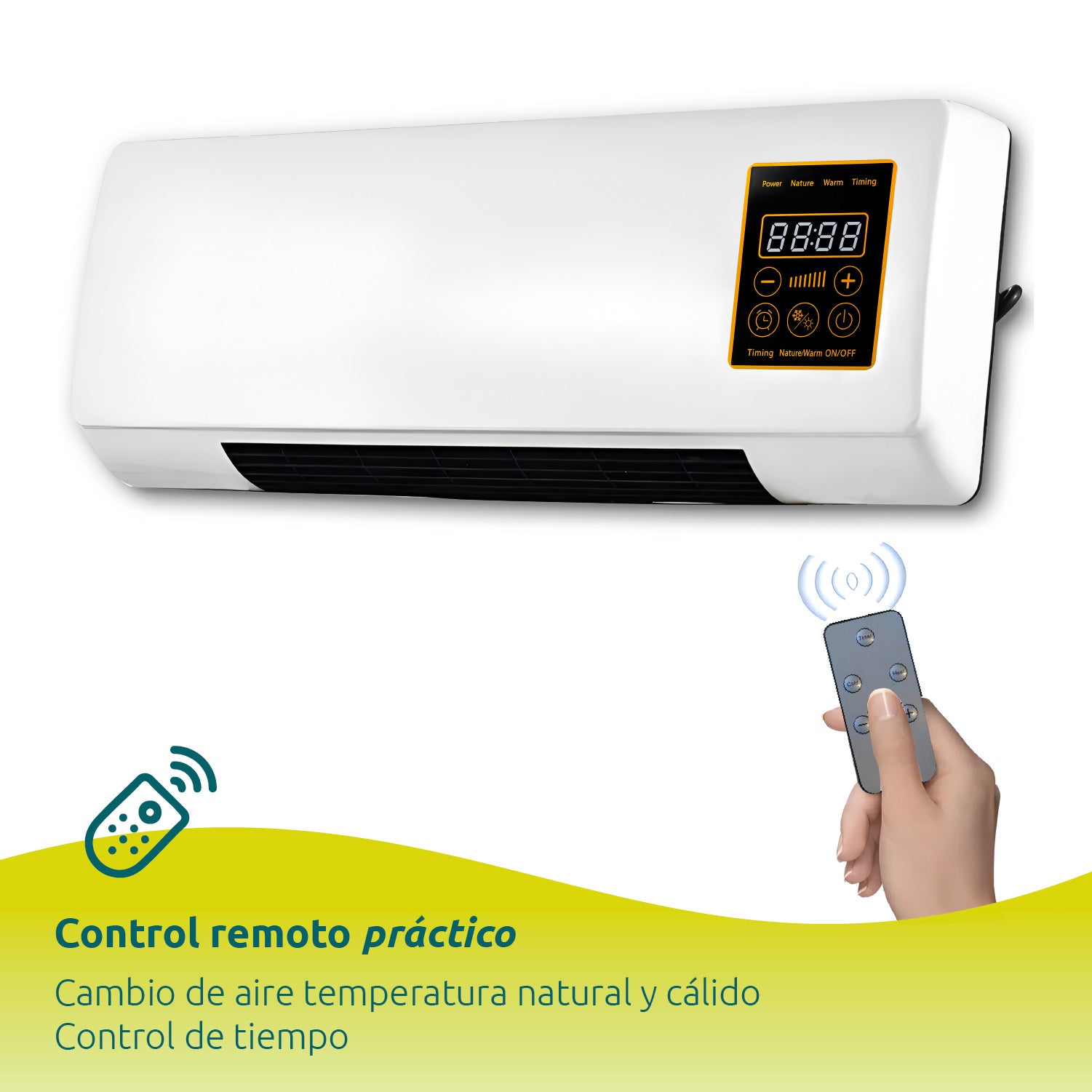 Ventilador Y Secador De Ropa De Pared 2 En 1 Blanco