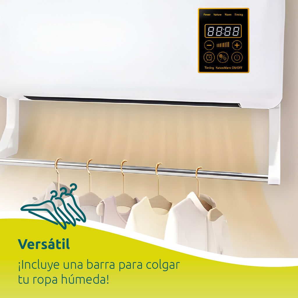 Ventilador Y Secador De Ropa De Pared 2 En 1 Blanco