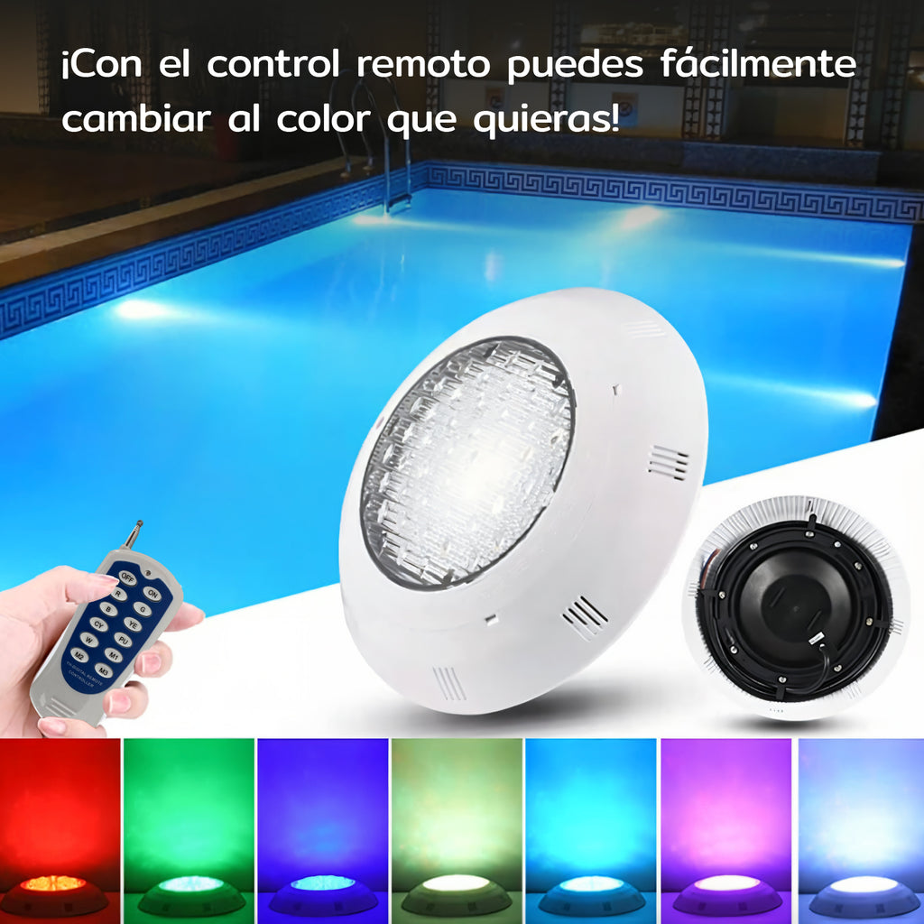 Foco Led Piscina 12w 7 Colores Con Control Remoto Homeclaf