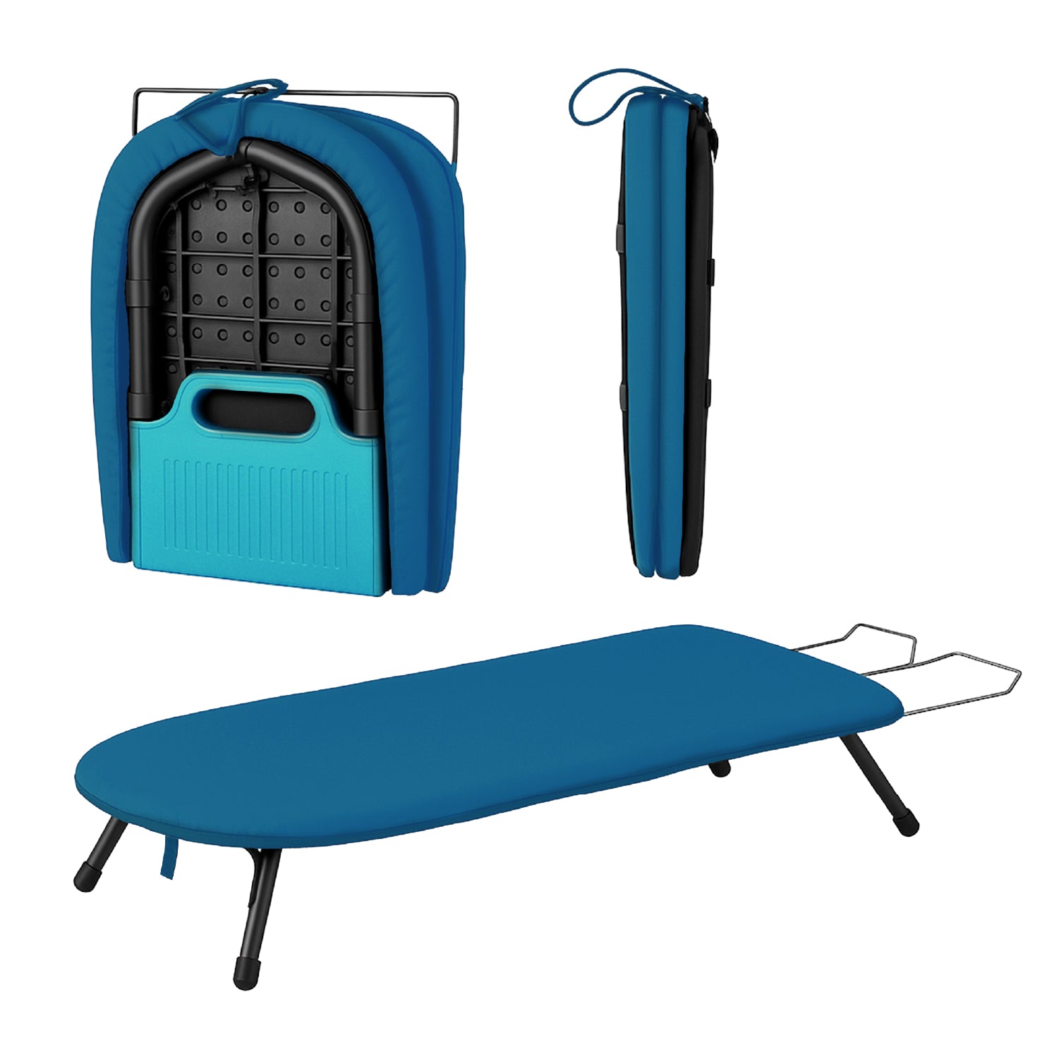 Tabla De Planchar De Mesa Plegable Compacta Y Portátil Azul