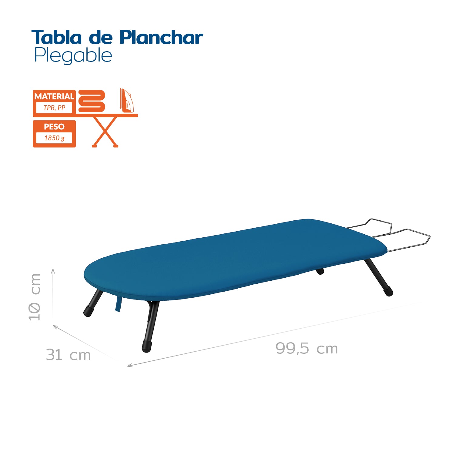 Tabla De Planchar De Mesa Plegable Compacta Y Portátil Azul