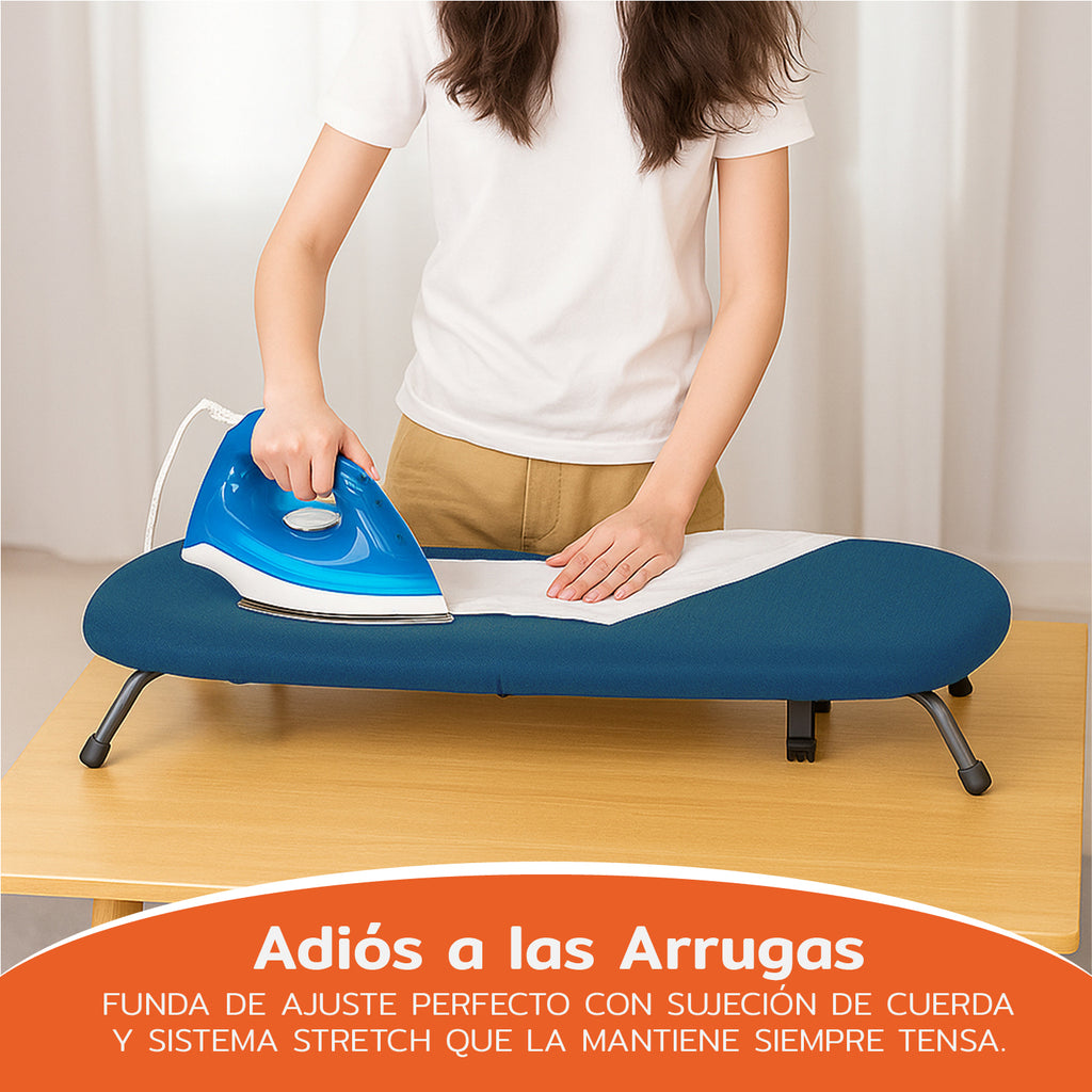 Tabla De Planchar De Mesa Plegable Compacta Y Portátil Azul