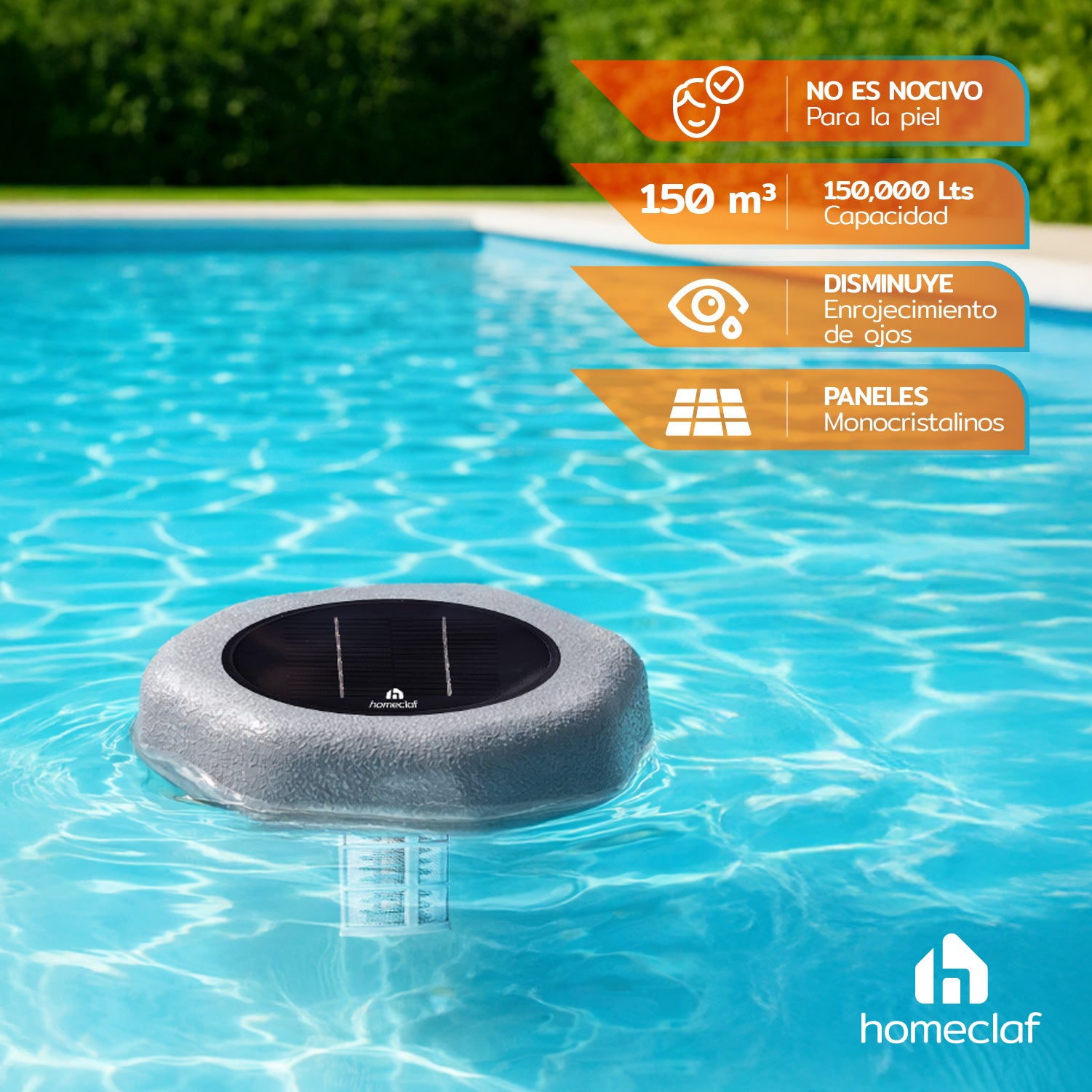 Ionizador Solar Hexagonal Para Piscina 150000 Lts Homeclaf