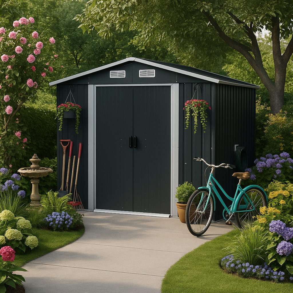 Bodega de Jardín Negra 195x195x125 cm