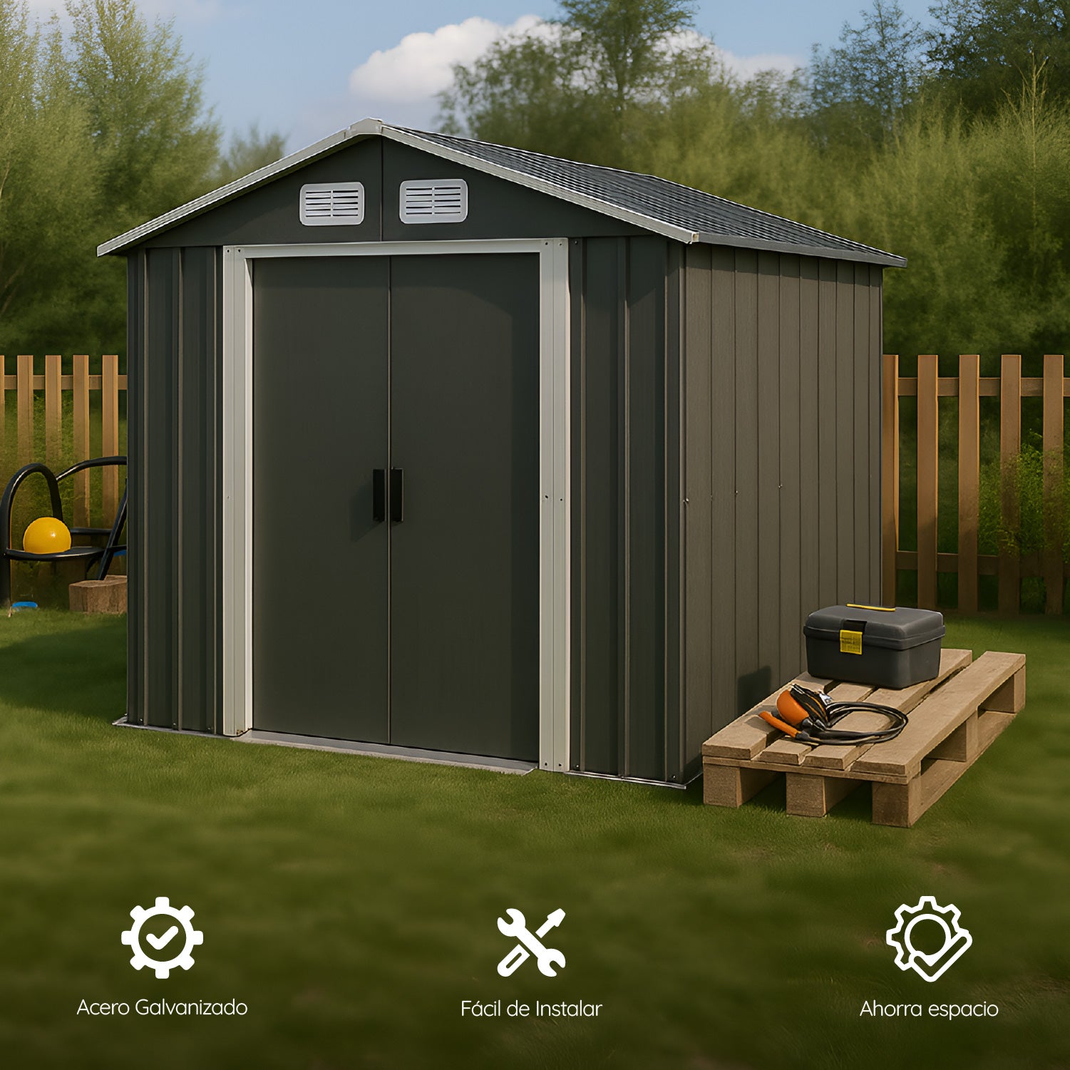 Bodega Prefabricada Jardín Xxl 194x130x184